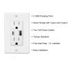 SuperInk 10 Pack UL Certificated Type C & Type A 5.8A 5V USB Wall Outlets 15A Tamper Resistant Receptacle Wall Plate Charger Adapter AC Power White Socket for USB Charging Sync Data cable Easy Install view 2