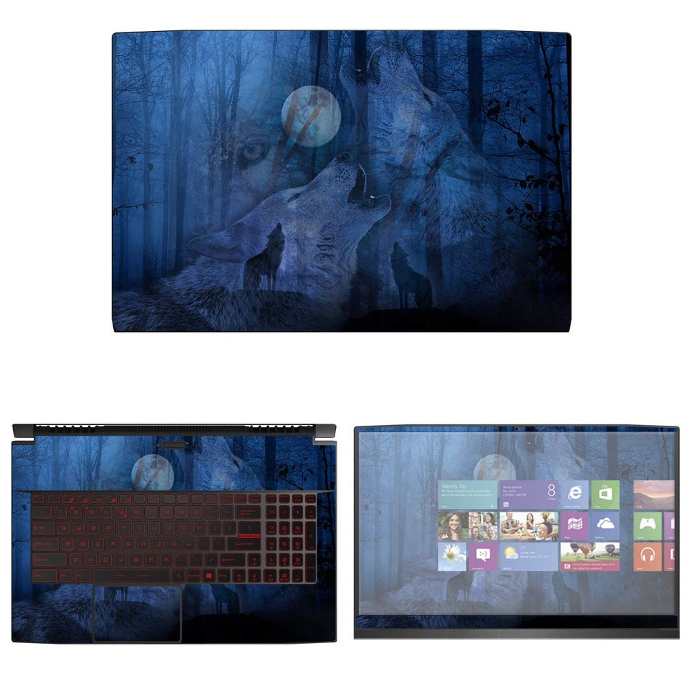 Decalrus - Protective Decal Wolves Skin Sticker for MSI GF75 Thin 9SC (17.3" Screen) case Cover wrap MSgf75thin-121