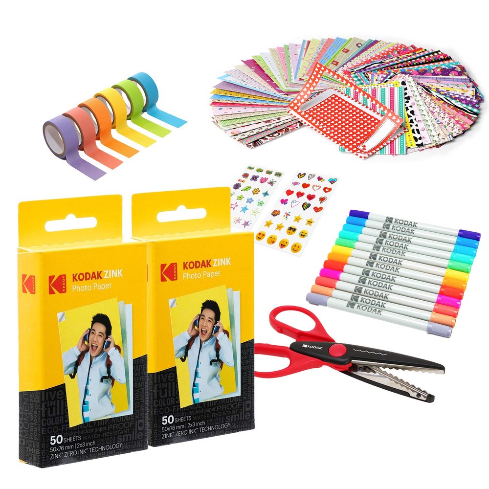 Kodak 2x3 Premium Zink Paper 100 Pack Scrapbook Bundle