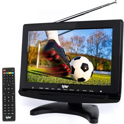 Tyler TTV706 10 Portable Widescreen 1080P LCD TV with Detachable Antennas, HDMI, USB, RCA, FM Radio, Built in Digital Tuner, AV Inputs, AC/DC, (3) Antennas, and Remote Control