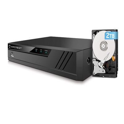 Amcrest 4K 8CH POE NVR (1080p/3MP/4MP/5MP/8MP) POE Network Video Recorder - Supports up to 8 x 8MP/4K IP Cameras, 8-Channel Power Over Ethernet Pre-Installed 2TB Hard Drive (NV4108E-2TB)