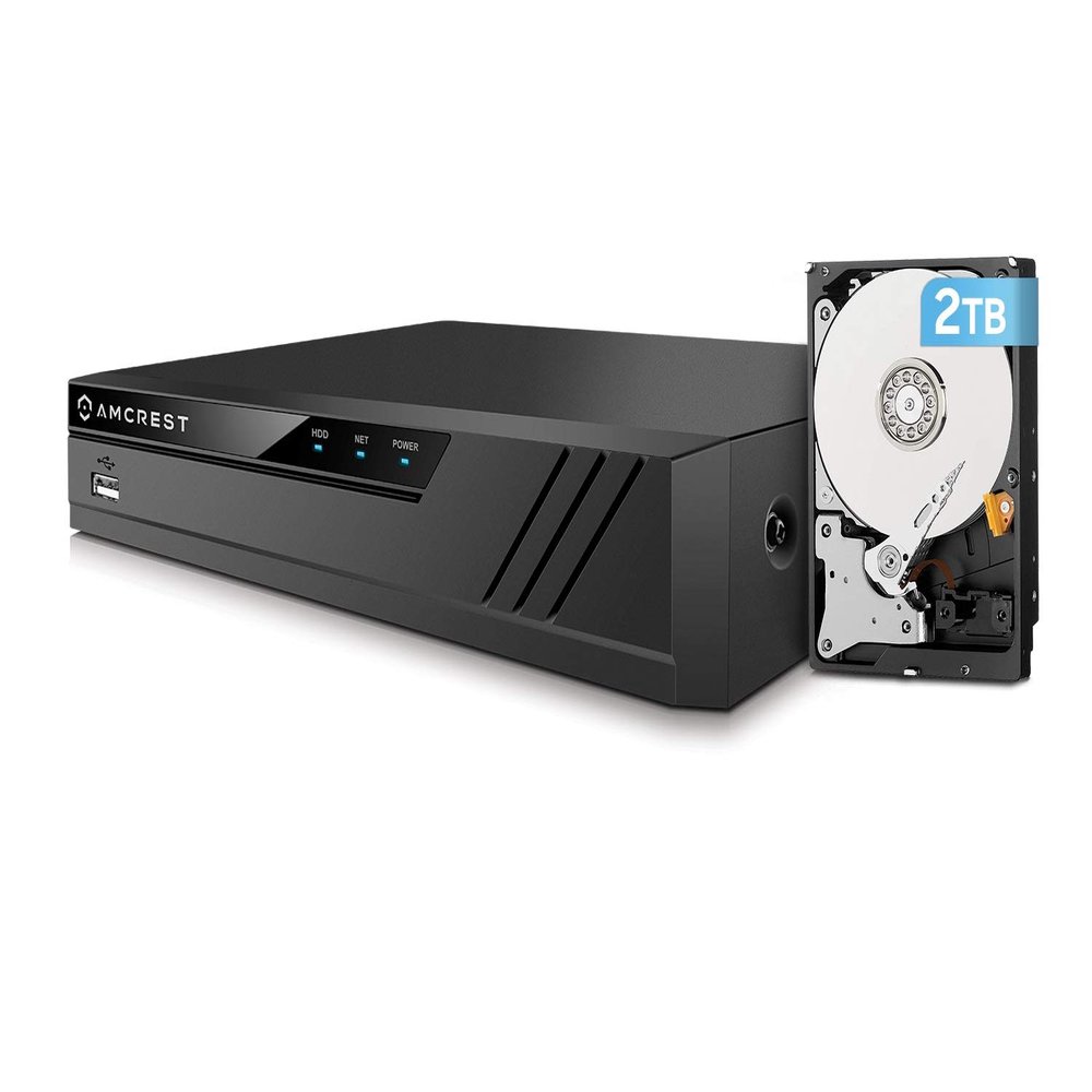 Amcrest 4K 8CH POE NVR (1080p/3MP/4MP/5MP/8MP) POE Network Video Recorder - Supports up to 8 x 8MP/4K IP Cameras, 8-Channel Power Over Ethernet Pre-Installed 2TB Hard Drive (NV4108E-2TB)