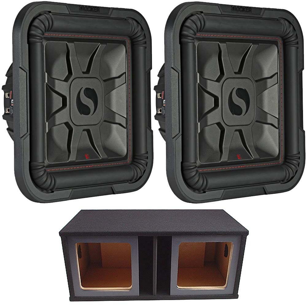 KICKER Car Audio L7 12" 1200W Subwoofers 46L7T122 and Ported Enclosure Sub Box