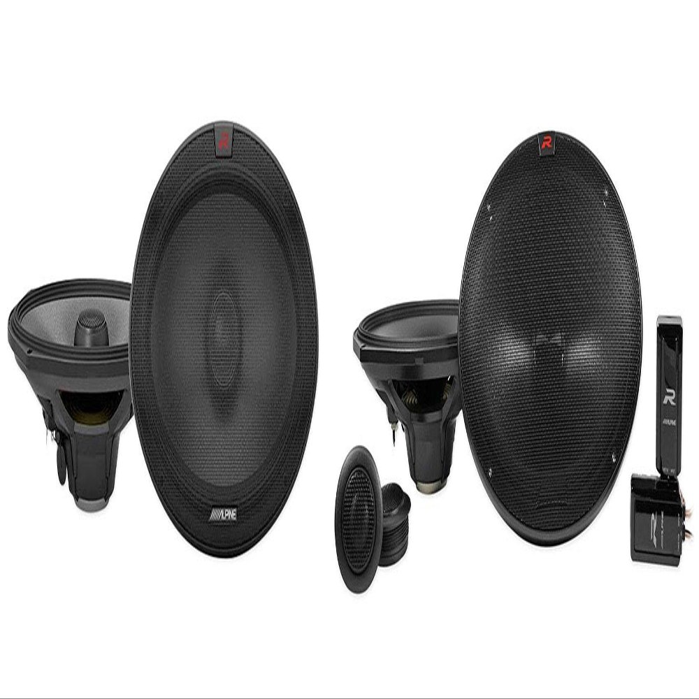 Alpine Pair R-S69.2 300 Watt 6x9 Coaxial+Pair R-S69C.2 Component Car Speakers