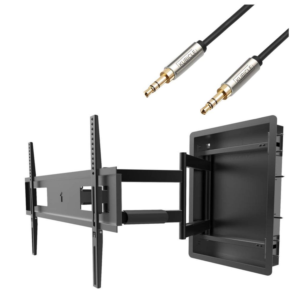 Kanto Articulating TV Wall Mount for 46 to 80" Television Displays Plus 6ft Kubicle Aux Cable Bundle