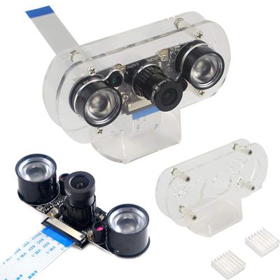 HiLetgo Raspberry Pi Camera 5MP OV5647 Adjustable-Focus Webcam Night Vision Camera Module Video 1080p for Raspberry-pi 2 Raspberry-pi 3 Model B Model B+ with Case