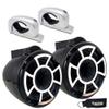 Wet Sounds REV 8 B-FC SA V2 - Black REV8 - Revolution Series 8" Tower Speakers, Pair with Silver Aluminum Fixed Clamps (Pair) view 1