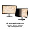 3M Privacy Filter for 24 Inch Widescreen Monitor, Reversable Gloss/Matte, Reduces Blue Light, Screen Protection, 16:9 Aspect Ratio (PF240W9B) , Black view 3