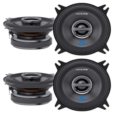 (4) Alpine S-S40 140 Watt 4" Coaxial 2-Way Car Audio Speakers
