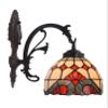 HT Tiffany Style Wall Light 9 Inch Wide Baroque Stained Glass Shade 1-Light Iron Alloy Base Traditional Handmade Lighting for Dining Room Living Room Bedroom Study Bedside view 1