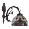 HT Tiffany Style Wall Light 9 Inch Wide Baroque Stained Glass Shade 1-Light Iron Alloy Base Traditional Handmade Lighting for Dining Room Living Room Bedroom Study Bedside view 2