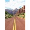 Leyiyi Mountain Road Scenery Backdrop 8x10ft Photography Backdrop Endless Asphalt Road Tall Mountain Green Plants Baby Blue Clear Cloudy Sky Adventure Tour Outgoing Hike Photo Backdrop view 1