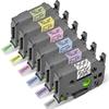 Freshworld Replace for Brother Ptouch 12mm 0.47 Laminated TZ Colored Refills Tape Black on Clear/Purple/Blue/Pink/Yellow/Green, Compatible with Brother PTouch Label Maker PT-D210 D220 H110 D400 view 1