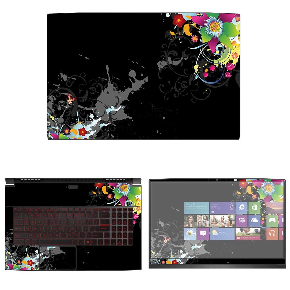 Decalrus - Protective Decal Floral Skin Sticker for MSI GF75 Thin 9SC (17.3" Screen) case Cover wrap MSgf75thin-106
