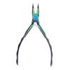 The Beadsmith Chroma Series Bent Chain Nose Plier, 5.5 inches (140mm), hardened stainless-steel head, rainbow titanium coating, contoured comfort grip handle and double-leaf spring view 1