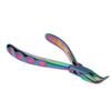 The Beadsmith Chroma Series Bent Chain Nose Plier, 5.5 inches (140mm), hardened stainless-steel head, rainbow titanium coating, contoured comfort grip handle and double-leaf spring view 2