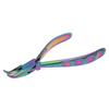 The Beadsmith Chroma Series Bent Chain Nose Plier, 5.5 inches (140mm), hardened stainless-steel head, rainbow titanium coating, contoured comfort grip handle and double-leaf spring view 3