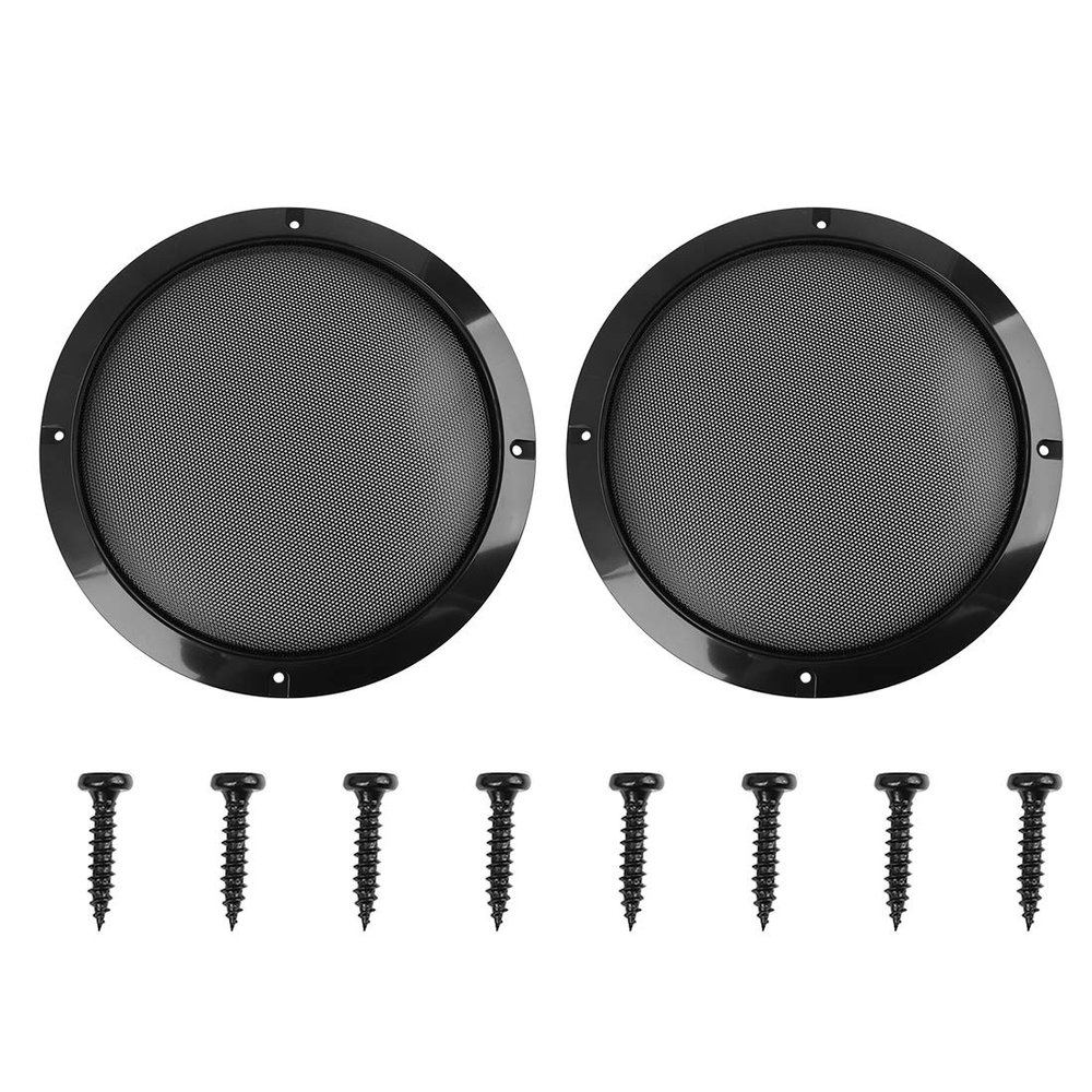 X AUTOHAUX 2pcs Grill Cover 8inch Mesh Protector Car Speaker Woofer Subwoofer Grill Black