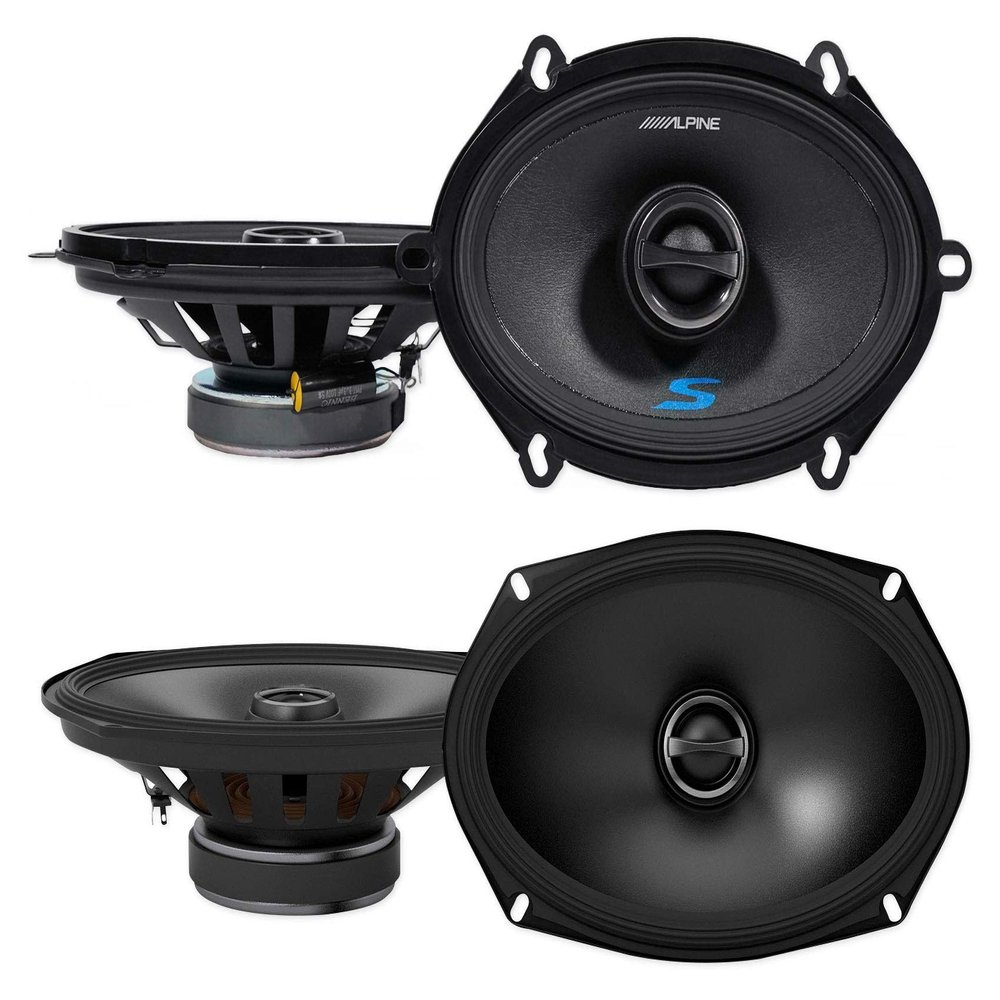 (2) Alpine S-S57 230 Watt 5x7" Car Speakers+(2) S-S69 6x9" 260w Speakers