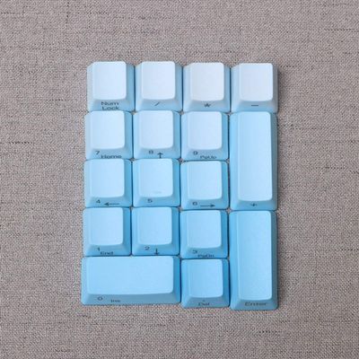 17 Keys Numeric Keypad PBT Dyeing Sublimation Numpad Keycaps OEM for Cherry MX Gaming Mechanical Keyboard (Side Printed-Blue Gradient)