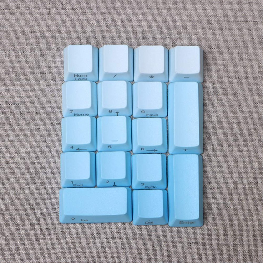 17 Keys Numeric Keypad PBT Dyeing Sublimation Numpad Keycaps OEM for Cherry MX Gaming Mechanical Keyboard (Side Printed-Blue Gradient)