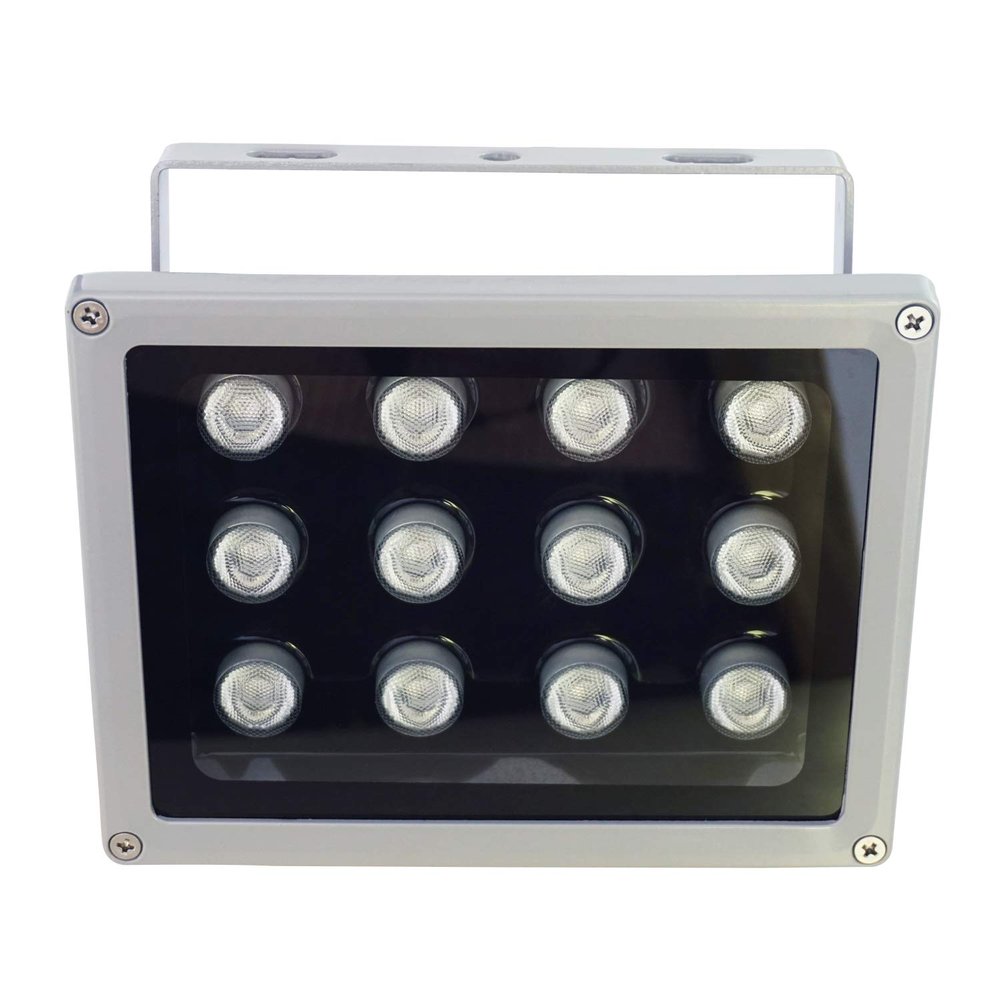 AUTENS IR Illuminator, 850nm 12-Led Wide Angle IP67 Waterproof Night Vision IR Infrared Light for IP Camera CCTV Analogue Security Surveillance Camera with 12V DC Power Adapter (60 Degree)