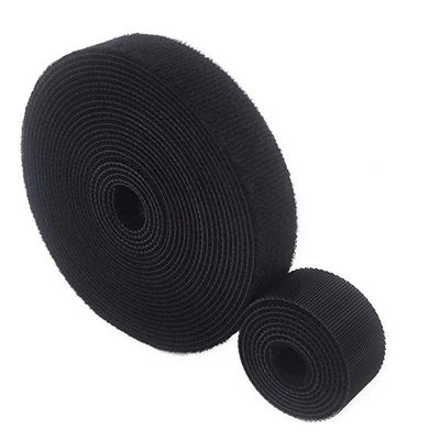 Cshopping Self Adhesive Fastening Tape, Double Sided Cable Ties Wraps Straps, 0.4 Inch Nylon Hook & Loop Fastener Tape, 1 Yard/roll, Wire Organizer for Cords Cable Management, Black