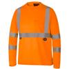 Pioneer Hi Vis Safety T Shirt for Men - Long Sleeve with Pocket- Reflective Tape - High-Visibility T-Shirt Dry Wick, Lightweight Tee Orange or Yellow/Green view 1