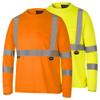Pioneer Hi Vis Safety T Shirt for Men - Long Sleeve with Pocket- Reflective Tape - High-Visibility T-Shirt Dry Wick, Lightweight Tee Orange or Yellow/Green view 4