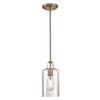 Westinghouse 6371400, Antique Brass Finish with Clear Textured Glass Carmen One-Light Indoor Mini Pendant, 120 Volts view 4