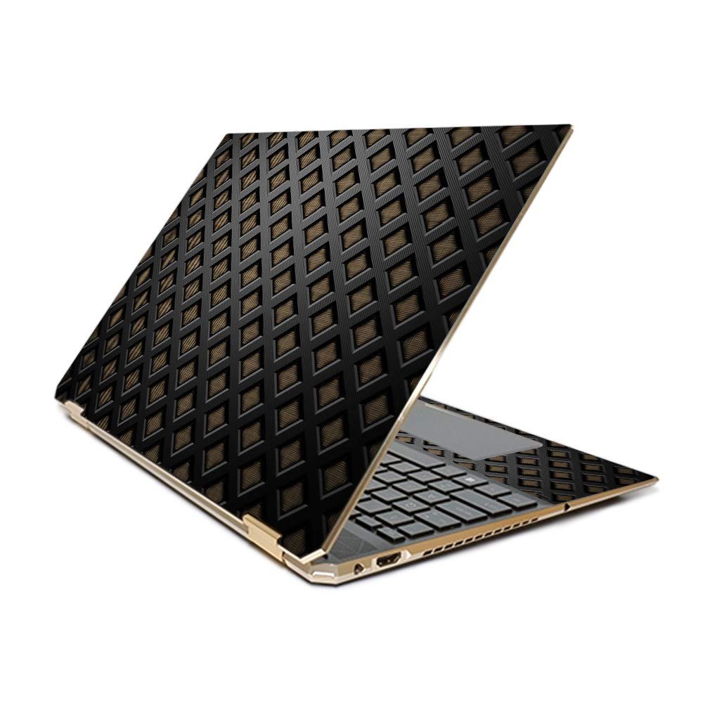 MightySkins Skin Compatible With HP Spectre x360 15.6" Gem-Cut (2019) - Black Wall | Protective, Durable, and Unique Vinyl Decal wrap cover | Easy To Apply, Remove, and Change Styles | Made in the USA
