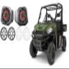 Kicker 45KM654L 6.5" 390w Marine LED Speakers w/Charcoal+White Grilles KM65 Bundle with 6.5" Front Speaker Kick Panel Pod Enclosures for 2018 Polaris Ranger XP1000 view 1