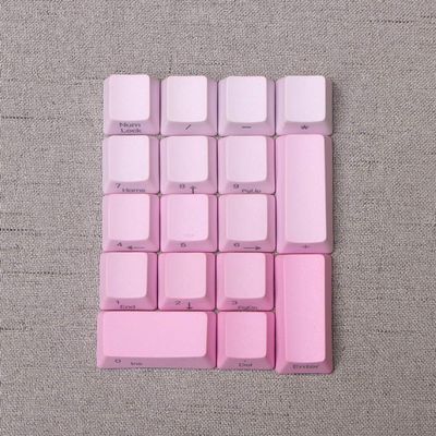 17 Keys Numeric Keypad PBT Dyeing Sublimation Numpad Keycaps OEM for Cherry MX Gaming Mechanical Keyboard (Side Printed-Pink Gradient)