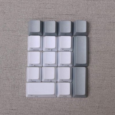 17 Keys Numeric Keypad PBT Dyeing Sublimation Numpad Keycaps OEM for Cherry MX Gaming Mechanical Keyboard (Side Printed-White Gray)