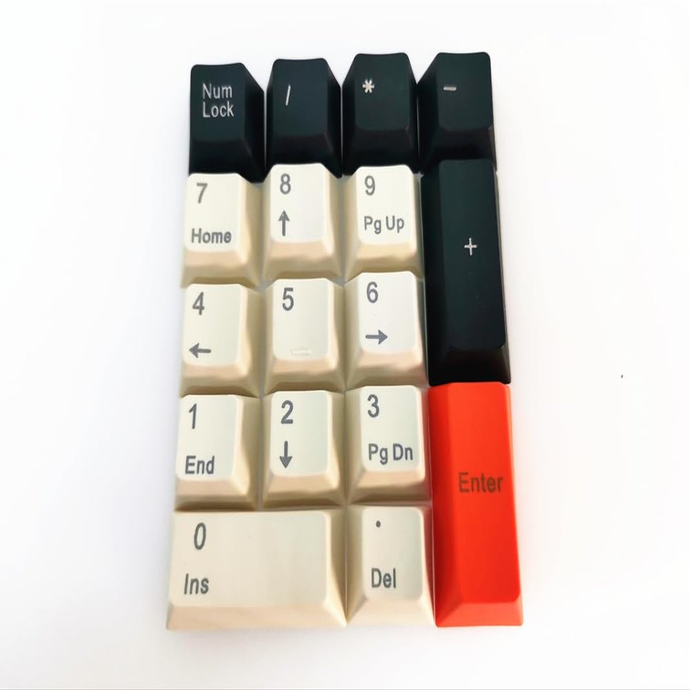 17 Keys Numeric Keypad PBT Dyeing Sublimation Numpad Keycaps OEM for Cherry MX Gaming Mechanical Keyboard (Top Printed-Big Carbon Edition)