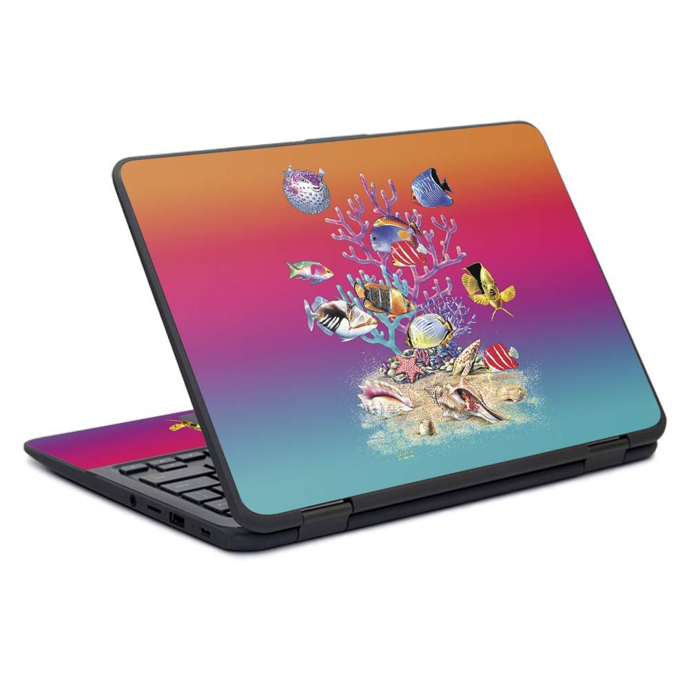 MightySkins Skin Compatible with HP Chromebook x360 11" G11 (2017) - Coral Garden | Protective, Durable, and Unique Vinyl Decal wrap Cover | Easy to Apply, Remove, and Change Styles | Made in The USA