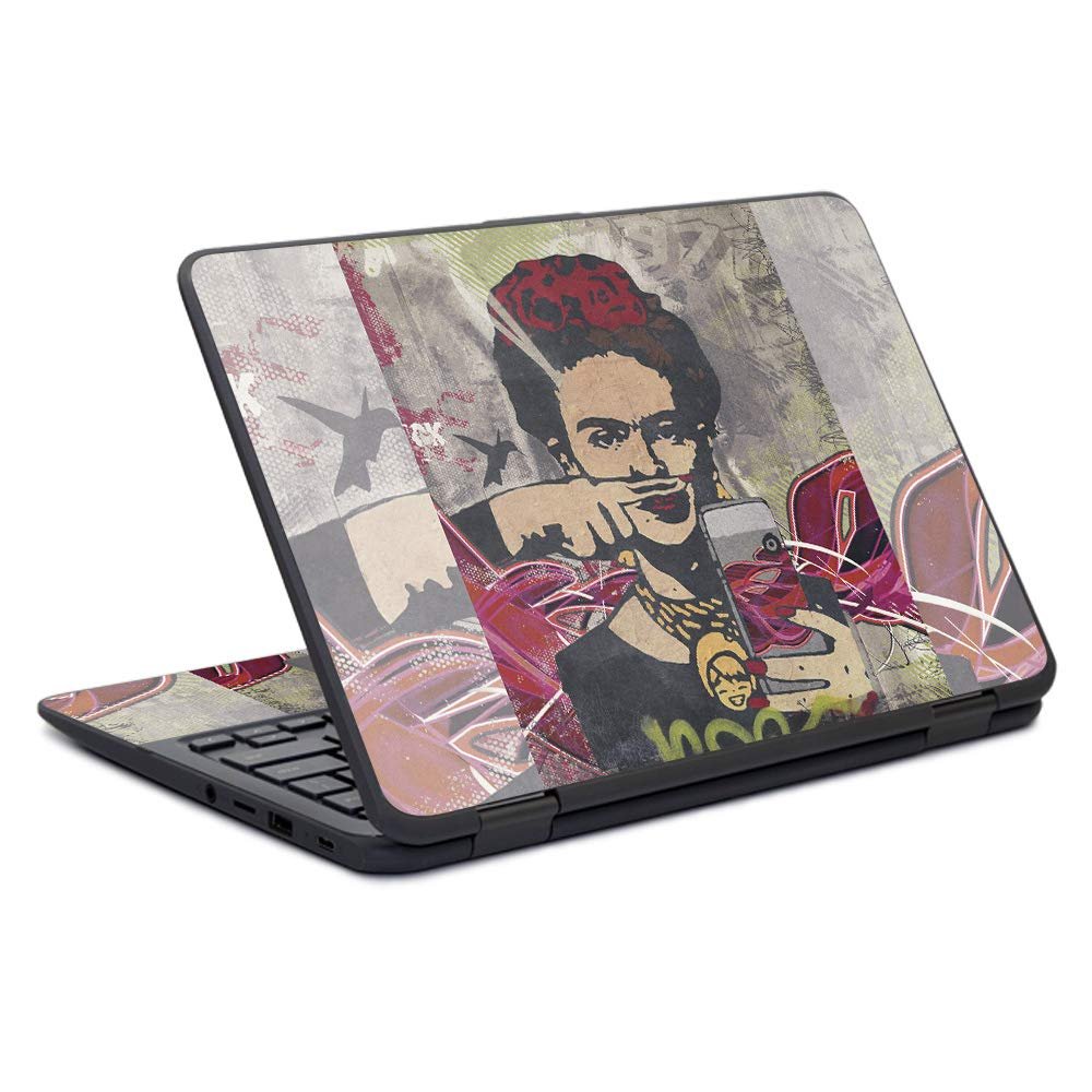 MightySkins Skin Compatible with HP Chromebook x360 11" G11 (2017) - Grafitti Selfie | Protective, Durable, and Unique Vinyl Decal wrap Cover | Easy to Apply| Made in The USA