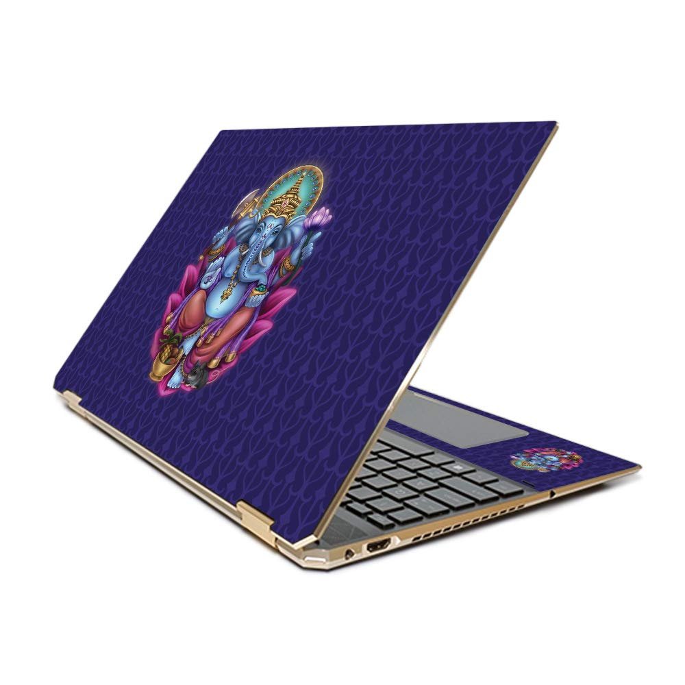 MightySkins Skin Compatible with HP Spectre x360 15.6" Gem-Cut (2019) - Ganesha Elephant | Protective, Durable, and Unique Vinyl Decal wrap Cover | Easy to Apply| Made in The USA