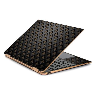 MightySkins Skin Compatible With HP Spectre x360 13.3" Gem-Cut (2019) - Black Wall | Protective, Durable, and Unique Vinyl Decal wrap cover | Easy To Apply, Remove, and Change Styles | Made in the USA