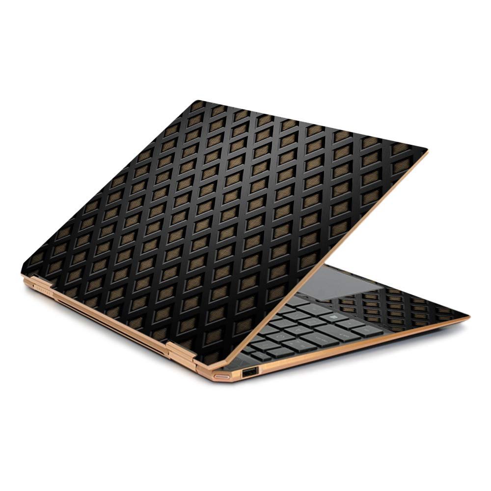 MightySkins Skin Compatible With HP Spectre x360 13.3" Gem-Cut (2019) - Black Wall | Protective, Durable, and Unique Vinyl Decal wrap cover | Easy To Apply, Remove, and Change Styles | Made in the USA
