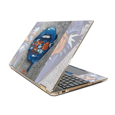 MightySkins Skin Compatible with HP Spectre x360 15.6" Gem-Cut (2019) - Blue Lips | Protective, Durable, and Unique Vinyl Decal wrap Cover | Easy to Apply, Remove, and Change Styles | Made in The USA