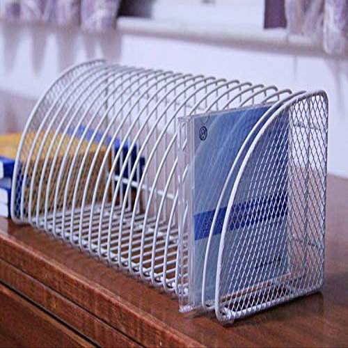 Ochoos 131336.3CM Wire Rack for CD DVD Desktop Organizer 20 Sections - (Color: White)
