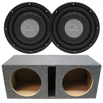 American Sound Connection Harmony Audio HA-F104 10" 700W Car Audio Subwoofers (2) Bundle with Vented Sub Box Enclosure