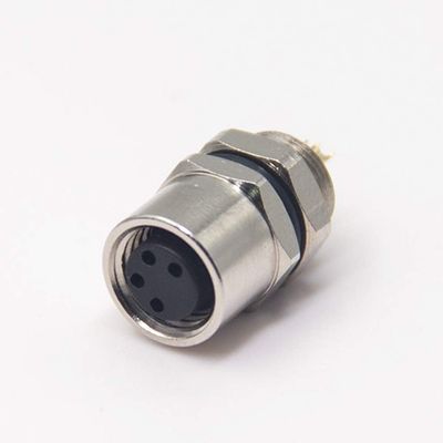Elecbee M8 4 Pin Female Connector Female Socket Solder Cup Straight Rear Blukhead Waterproof