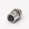 Elecbee M8 4 Pin Female Connector Female Socket Solder Cup Straight Rear Blukhead Waterproof view 1