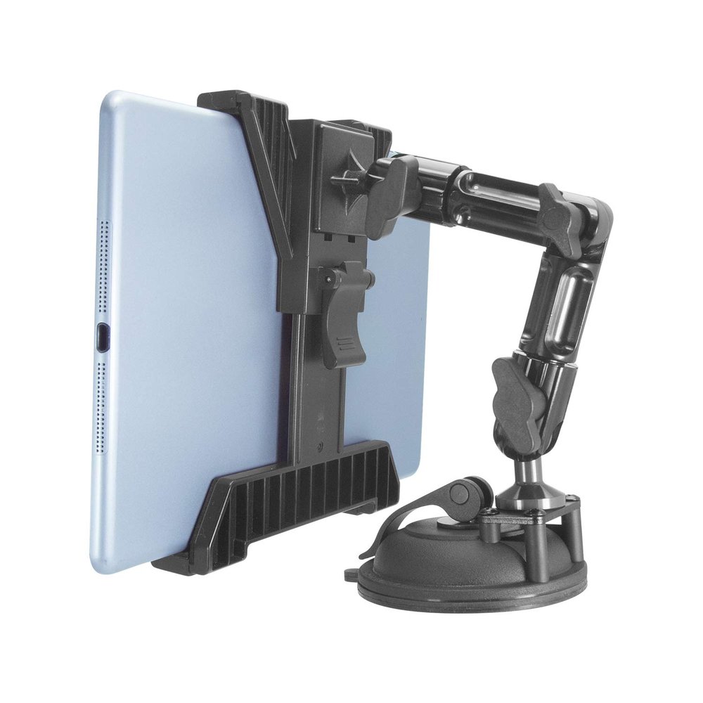 iBOLT TabDock FixedPro 360 Suction- Heavy Duty Metal 8" Multi-Angle Mount for All 7" - 10" Tablets for Commercial Vehicles, Trucks, and ELD Devices
