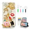 STENES Bling Wallet Case Compatible with iPod Touch 7th Gen (2019) - Stylish - 3D Handmade Crown Ballet Girls Lipstick High Heel Pumpkin Car Leather Cover with Cable Protector [4 Pack] - Red view 1