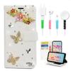 STENES Bling Wallet Case Compatible with iPod Touch 7th Gen (2019) - Stylish - 3D Handmade Floral Butterfly Flowers Leather Cover with Cable Protector [4 Pack] - Colorful view 1