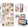 STENES Bling Wallet Case Compatible with iPod Touch 7th Gen (2019) - Stylish - 3D Handmade Girls Bags High Heel Lips Flowers Leather Case with Wrist Strap & Screen Protector [2 Pack] - Pink view 1