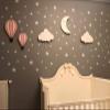 Nursery Boys Baby Kids Room Decor Wall Light Set of 5 Wooden Night Light with Led (Baby Pink) view 3